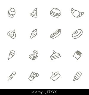 Eine Vektor-Illustration von Dessert Symbole schwarz und weiß Stock Vektor
