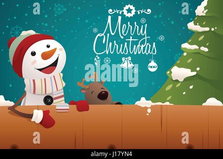 Eine Vektor-Illustration von Merry Christmas Greeting Card Stock Vektor