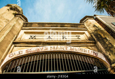 Das historische Slave Market Gebäude, Charleston, South Carolina, USA, historisches Viertel, POV, Sklaverei Bilder Stadt Markt Sklaven historischen Bildern Stockfoto