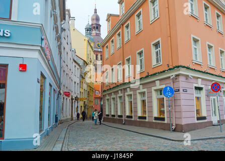 Kramu Iela Tirgonu Iela, Vecriga, alte Stadt, Riga, Lettland, Europa Stockfoto