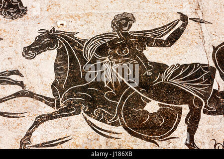 Insbesondere der römischen Mosaik in den Thermen des Neptun im antiken Ostia - Italien Stockfoto