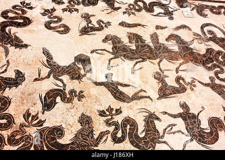 Mosaiken in den Thermen des Neptun im antiken Ostia - Italien Stockfoto