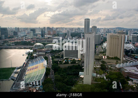 Singapore Flyer, Ansichten aus iniside größten Fähren Rad in der Welt Stockfoto