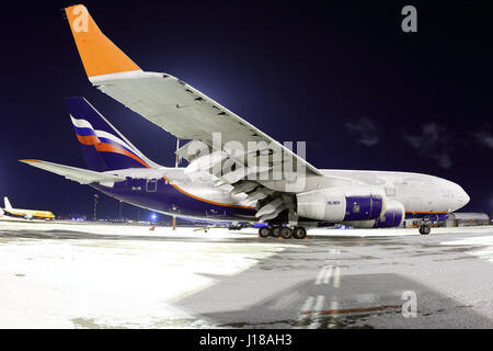 "Scheremetjewo", MOSCOW REGION, Russland - 16. März 2014: Aeroflot Iljuschin IL-96-300 RA-96005 Stellung auf dem internationalen Flughafen "Scheremetjewo". Stockfoto