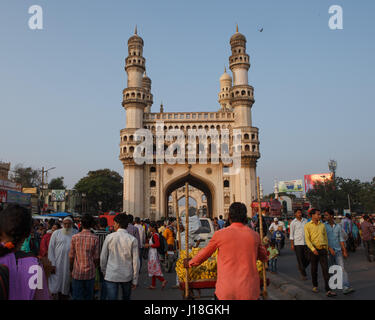 Der Charminar in Hyderabad, Telangana, Indien. Stockfoto