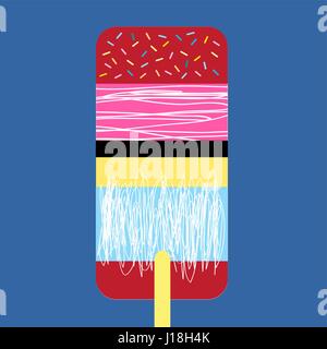 Vektor leckere bunte bunten hellen Eis auf blauem Hintergrund Stock Vektor