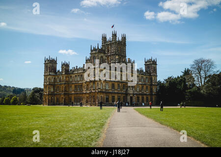 Highclere Castle, Hampshire, England. Lage für die BBC Serien Downton Abbey. Stockfoto