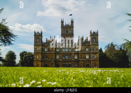 Highclere Castle, Hampshire, England. Lage für die BBC Serien Downton Abbey. Stockfoto