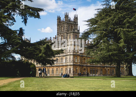 Highclere Castle, Hampshire, England. Lage für die BBC Serien Downton Abbey. Stockfoto