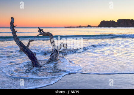 Tolaga Bay und Neuseelands längste Pier, Gisborne Region. Stockfoto