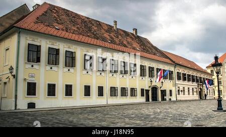 Zagreb, Kroatien - gräfliche Palast (Banski Dvori) kroatische Sitz der Regierung auf dem Markusplatz Stockfoto