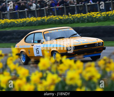 Peter Ratcliff, Graham Scarborough, Ford Capri III 3 Liter S, Gerry Marshall Trophy, Limousinen, Goodwood 75. Mitgliederversammlung März 2017 GRRC, ci Stockfoto