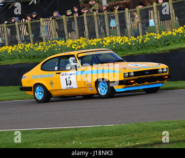 Peter Ratcliff, Graham Scarborough, Ford Capri III 3 Liter S, Gerry Marshall Trophy, Limousinen, Goodwood 75. Mitgliederversammlung März 2017 GRRC, ci Stockfoto