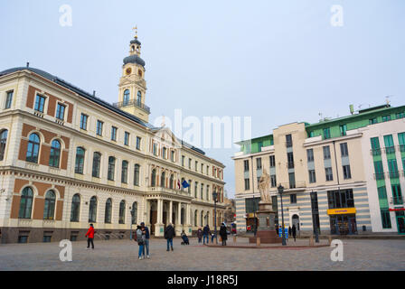 Ratslaukums mit Rigas Kuppel das Rathaus, Vecriga, alte Stadt, Riga, Lettland, Europa Stockfoto