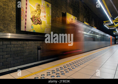 U-Bahnstation, Brüssel, Belgien Stockfoto