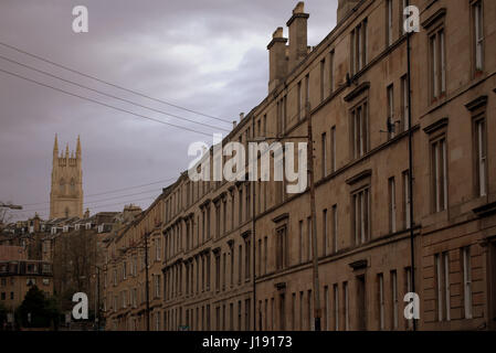 Glasgow Mietskasernen in Sicht-Sandstein-Gebäude in der Nähe von Park-Zirkus Stockfoto