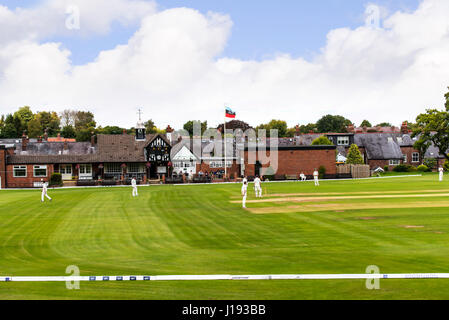 Alderley Edge Cricket Club ist ein Amateur Kricket-Verein basieren an Alderley Edge in Cheshire Stockfoto