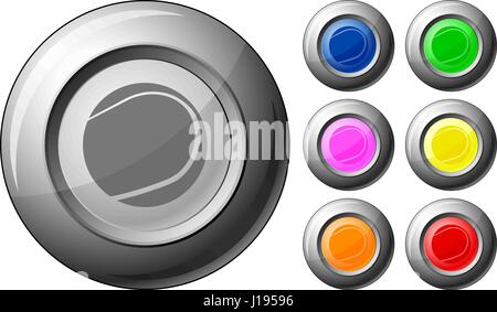 Kugel-Taste Tennis auf einem weißen Hintergrund gesetzt. Vektor-Illustration. Stock Vektor