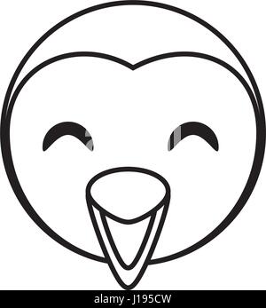 Pinguin Tier Gesichtskontur Stock Vektor