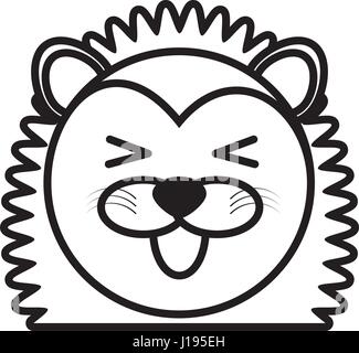 Umriss Stachelschwein Kopf Tier Stock Vektor