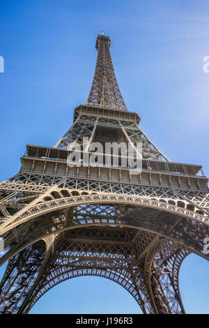 Frankreich, Paris, Maulwurf Blick auf den Eiffelturm Stockfoto