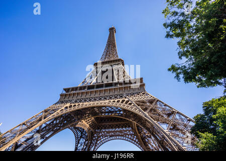 Frankreich, Paris, Maulwurf Blick auf den Eiffelturm Stockfoto