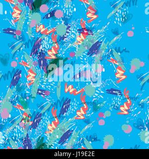 Handbemalte abstrakte Aquarell Hintergrund mit zufälligen bunte Flecken der geschwungene Form. Das minimalistische Design ist Vektor-Format. Stock Vektor