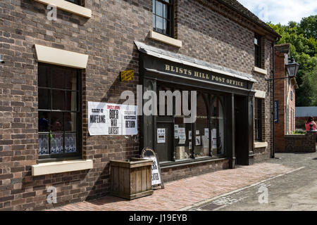 Die Post bei Blists Hill Victorian Town, in der Nähe von Madeley, Shropshire, England, UK. Stockfoto