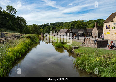 Die Shropshire Kanal bei Blists Hill Victorian Town, in der Nähe von Madeley, Shropshire, England, UK. Stockfoto