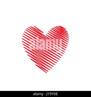 Handgezeichnete rotes Herz Stock Vektor