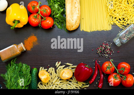 Vegetarische Kost, Gesundheit oder Koch-Konzept. Stockfoto