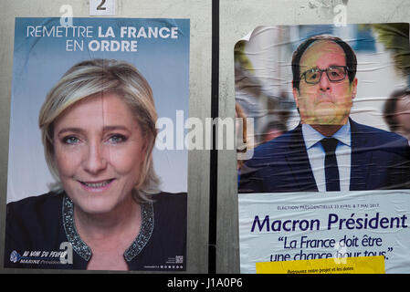 Politische Plakate, Französisch allgemeine Wahl 2017 Stockfoto