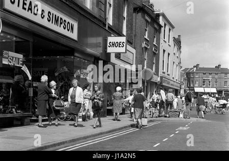 Geschäftige Provinzmarktstadt Wellington Shropshire 1960er Jahre BILD VON DAVID BAGNALL Stockfoto