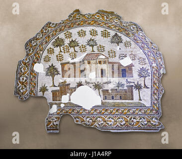 4. Jahrhundert n. Chr. römische Mosaik Darstellung der Villa Romana Farmen in Afrika. Das Bardo Museum, Tunis, Tunesien. Stockfoto