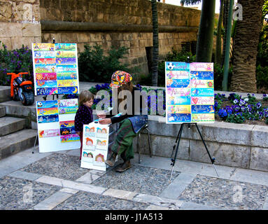 Künstler malen in Palma De Mallorca, Spanien. 18. April 2011 Stockfoto