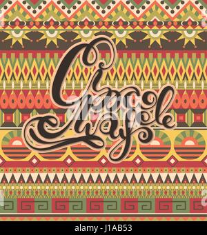 Cinco De Mayo. Mexikanischen Nationalfeiertag. Hintergrund mit Schriftzug. Fiesta in Mexiko. Festival im Mai. Einsetzbar als Karte, Postkarte, Poster, Banner o Stock Vektor