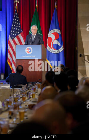 Washington, USA. 19. April 2017.  US-Außenministerin, Rex Tillerson, spricht bei der U.S.-Saudi Arabien CEO Summit. Bildnachweis: B Christopher/Alamy Live-Nachrichten Stockfoto