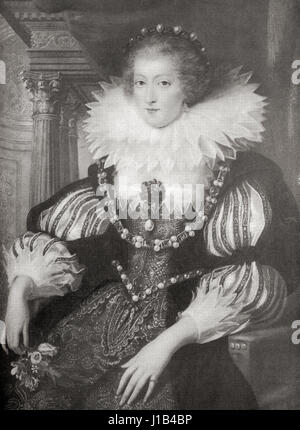 Anna Maria von Österreich, 1601 – 1666.  Königin-Gemahl von Frankreich und Navarra, Regentin für ihren Sohn, Louis XIV von Frankreich, und eine spanische und portugiesische Infantin von Geburt.  Von Hutchinson Geschichte der Nationen veröffentlicht 1915 Stockfoto