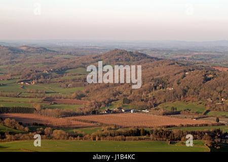 Malvern Hills Luftbild Stockfoto