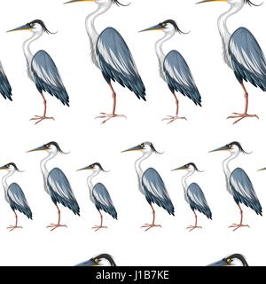 Nahtlose Hintergrund mit Kran Vögel illustration Stock Vektor