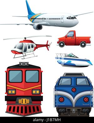 Verschiedene Arten von Transport-Abbildung Stock Vektor
