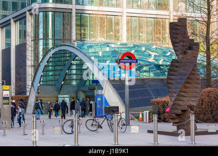 Canary Wharf, U-Bahn-Station London, Docklands, London, England, Großbritannien Stockfoto