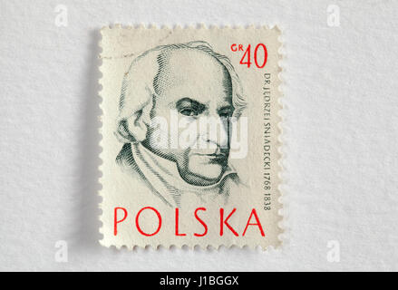 Alte Vintage polnische Briefmarke Stockfoto