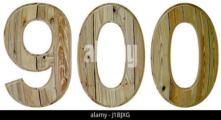 Ziffer 900 neunhundert, isoliert auf weißem Hintergrund, 3d render Stockfoto