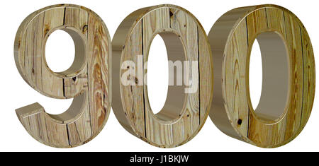 Ziffer 900 neunhundert, isoliert auf weißem Hintergrund, 3d render Stockfoto