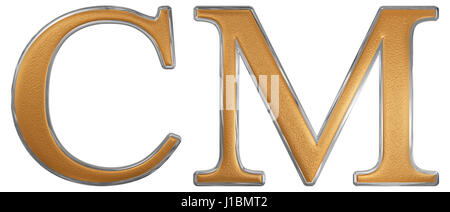 Römische Ziffer CM, Nongenti, 900, neunhundert, isoliert auf weißem Hintergrund, 3d render Stockfoto