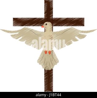 Heiligen Geist Kreuz zeichnen Stock Vektor