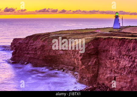 Leuchtturm von Cape Tryon in Prince Edward Island, Canada Stockfoto