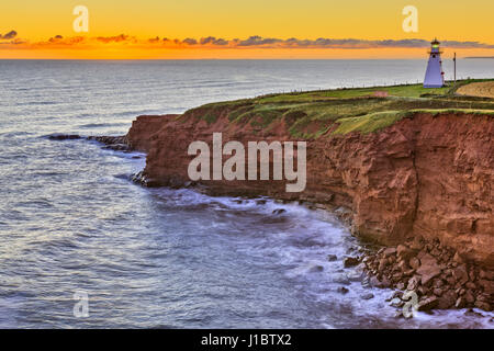 Leuchtturm von Cape Tryon in Prince Edward Island, Canada Stockfoto