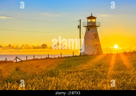 Leuchtturm von Cape Tryon in Prince Edward Island, Canada Stockfoto